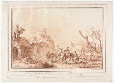 Przed wałem wsi, 1774. autorstwa Jean Francois Janinet