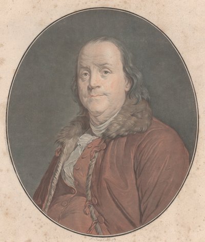 Benjamin Franklin, 1789. autorstwa Jean Francois Janinet