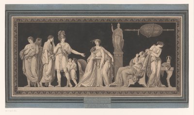 Coriolanus pociesza swoją żonę i matkę Constance de Coriolan (tytuł na obiekcie) autorstwa Jean Francois Janinet