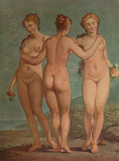 Les Trois Graces, Trzy Gracje, c1785, 1913 autorstwa Jean Francois Janinet