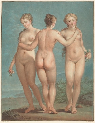 Trzy Gracje. autorstwa Jean Francois Janinet