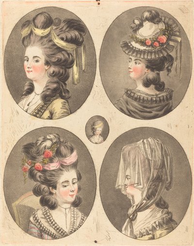 Modele fryzur. autorstwa Jean Francois Janinet