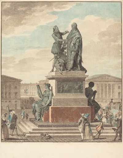 Projekt pomnika dla króla, 1790. autorstwa Jean Francois Janinet