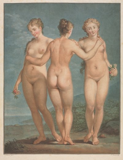 Trzy Gracje autorstwa Jean Francois Janinet