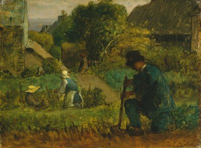 Scena ogrodowa, 1854 autorstwa Jean Francois Millet