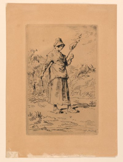 Prządka autorstwa Jean Francois Millet
