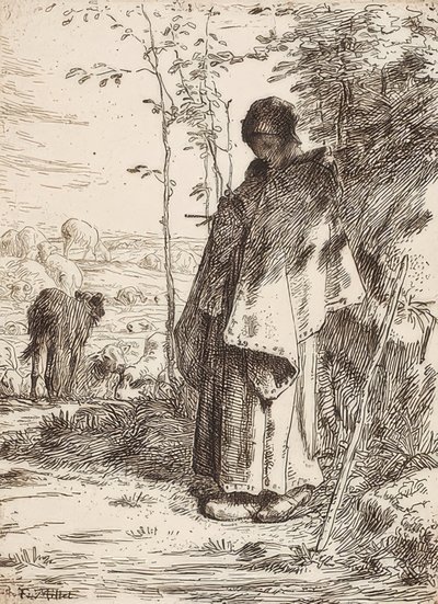 La Grande Bergère (Pasterka). 1862 autorstwa Jean Francois Millet