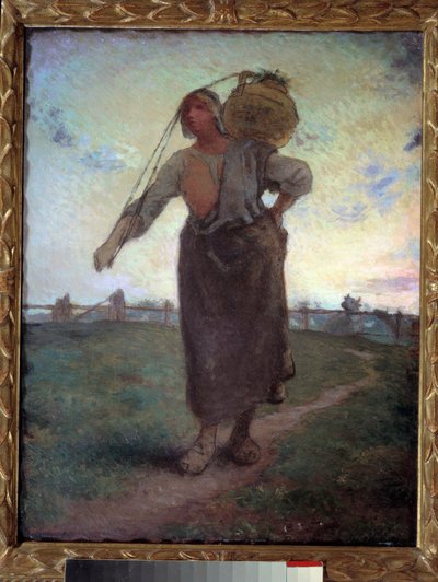 Mleczarnia Normande do Greville. Obraz Jeana Francois Milleta (1814-1875) autorstwa Jean Francois Millet
