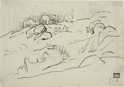 Krajobraz z bydłem autorstwa Jean Francois Millet