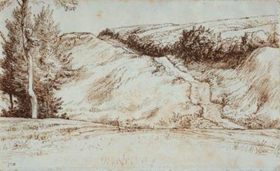 Krajobraz na zboczu wzgórza w pobliżu Vichy autorstwa Jean Francois Millet