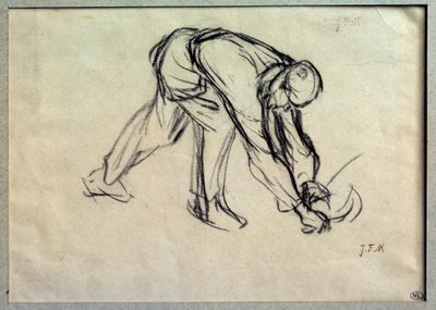 Rysunek przygotowawczy Jeana Francois Milleta (1814-1875) XIX-wieczny Paryż, Luwr autorstwa Jean Francois Millet