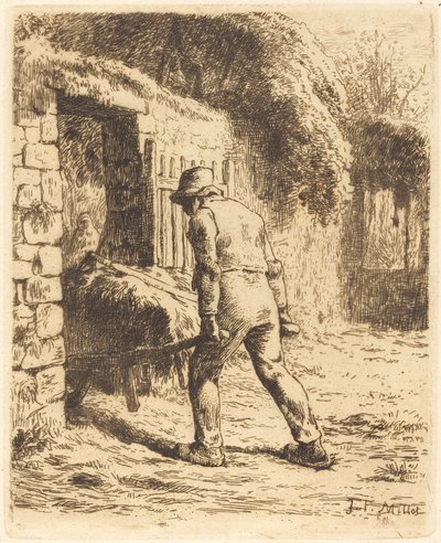 Człowiek z taczką (Chłop wracający z obornika) autorstwa Jean Francois Millet