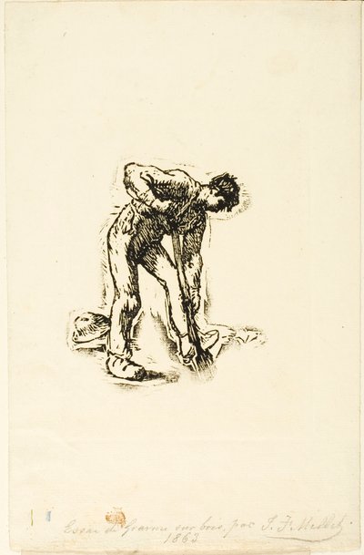 Chłop kopanie autorstwa Jean Francois Millet