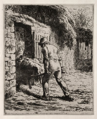 Chłop powracający ze sterty obornika, 1855-1856. autorstwa Jean Francois Millet