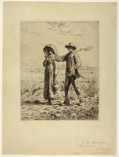 Chłopi idą do pracy autorstwa Jean Francois Millet