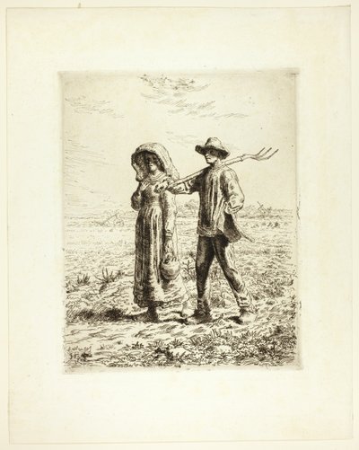 Chłopi idą do pracy autorstwa Jean Francois Millet