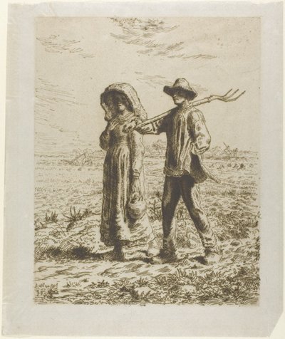 Chłopi idą do pracy autorstwa Jean Francois Millet