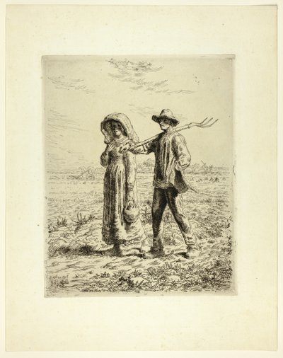 Chłopi idą do pracy autorstwa Jean Francois Millet
