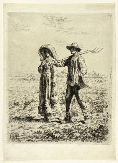 Chłopi idą do pracy autorstwa Jean Francois Millet