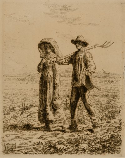 Chłopi idący do pracy autorstwa Jean Francois Millet