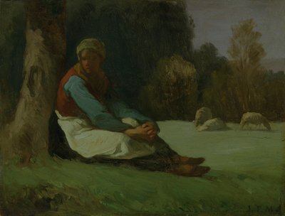 „Siedząca pasterka”, ok. 1850 r. autorstwa Jean Francois Millet