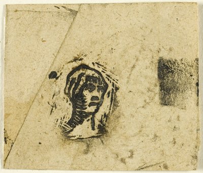 Szkice, fragment: Głowa kobiety w chustce autorstwa Jean Francois Millet