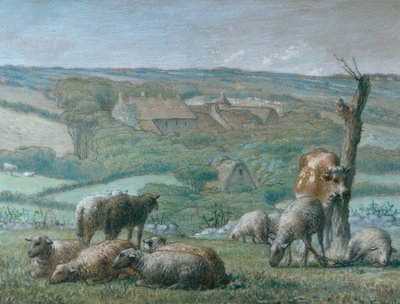 Dom wiejski w Lieu-Bailly, 1871 autorstwa Jean Francois Millet