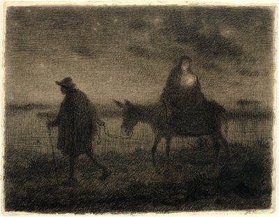Ucieczka do Egiptu, c.1864 autorstwa Jean Francois Millet
