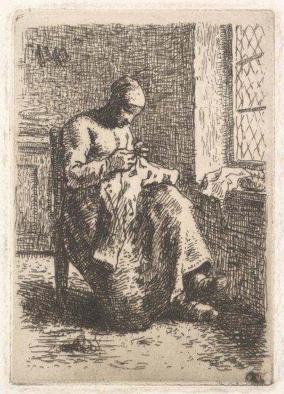 Krawcowa, 1853. autorstwa Jean Francois Millet