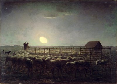 Owczarnia, światło księżyca autorstwa Jean Francois Millet
