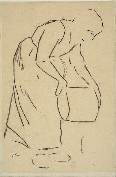 Kobieta opróżniająca wiadro autorstwa Jean Francois Millet