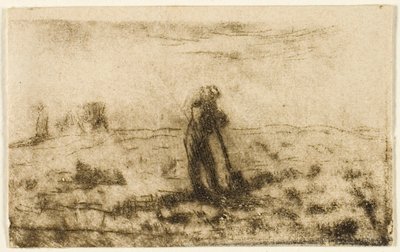 Kobieta wywieszająca ubrania autorstwa Jean Francois Millet