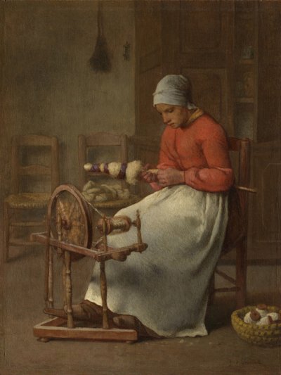 Kobieta wirująca, ok. 1855-60 autorstwa Jean Francois Millet