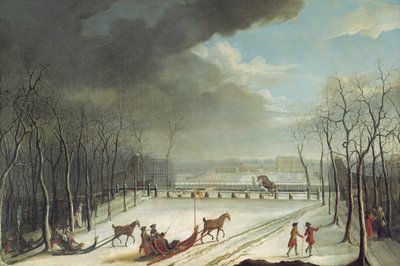 Książę Conde polował na saniach w 1767 r. autorstwa Jean Francois Perdrix