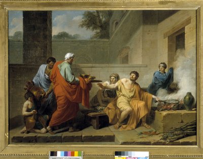 Starożytny Rzym: „Manius Curius Dentatus odrzucający prezenty Samnitów” autorstwa Jean François Pierre Peyron