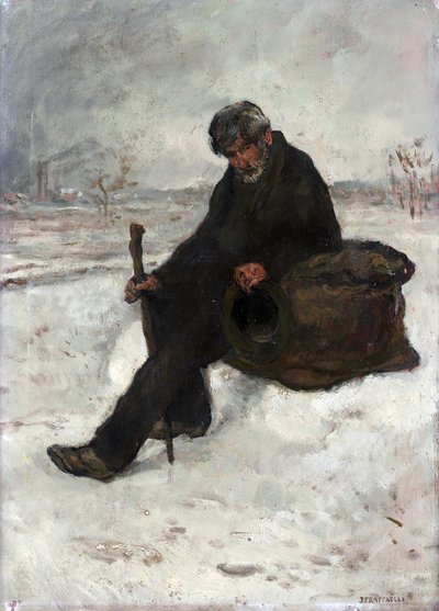 Filozof, Cheminot w śniegu autorstwa Jean Francois Raffaelli