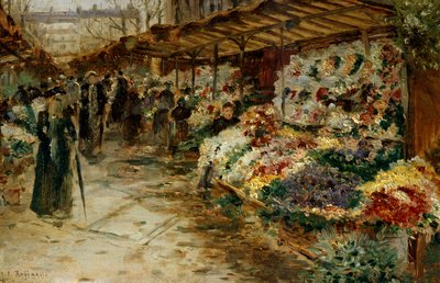 Targ kwiatowy, 1882. autorstwa Jean Francois Raffaelli