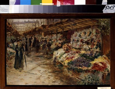 Kwiaciarnia. Obraz Jeana Francois Raffaelli (1850-1924) autorstwa Jean Francois Raffaelli