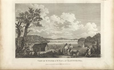 Widok na port w Pietropawłowsku, lata 80. XVIII wieku. autorstwa Jean Francois de Galaup La Perouse