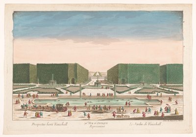Gezicht w Vauxhall Gardens w Londynie 76. Widok optyczny przedstawiający ogród Vauxhall (tytuł na obiekcie) autorstwa Jean François Daumont