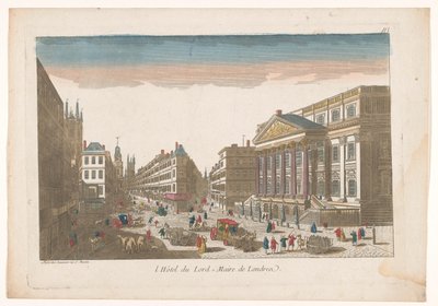Widok na rezydencję w Londynie l´Hôtel du Lord = Maire de Londre (tytuł obiektu) autorstwa Jean François Daumont