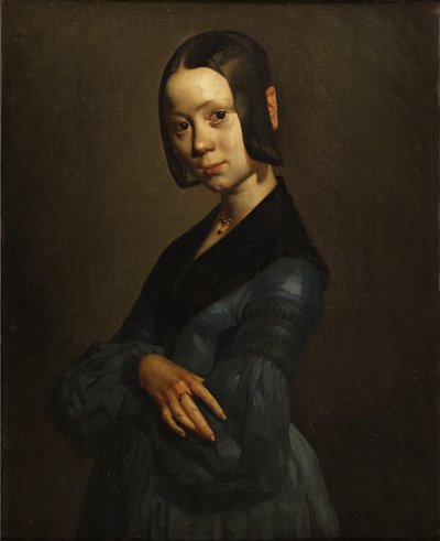 Portret Pauline Ono w kolorze niebieskim autorstwa Jean Francois Millet