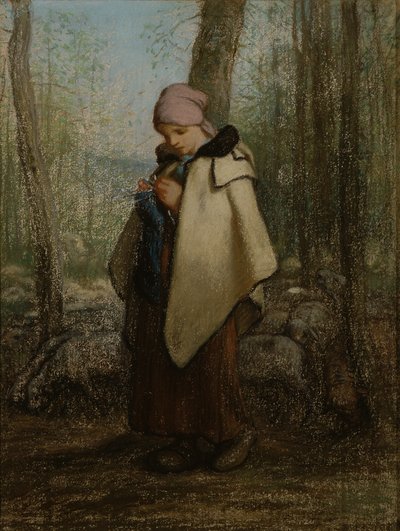 Dziewiarska pasterka autorstwa Jean Francois Millet