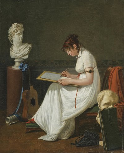 Portret młodej kobiety rysującej głowę Apolla autorstwa Jean François Sablet