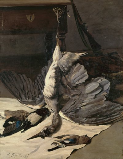 Martwa natura z czaplą, 1867 autorstwa Jean Frederic Bazille