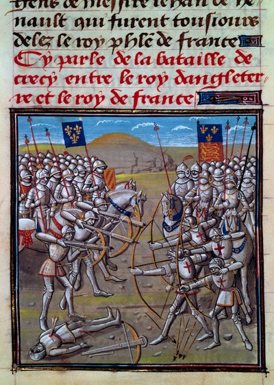 Bitwa pod Crecy, miniatura z Kronik Froissart autorstwa Jeana Froissart autorstwa Jean Froissart