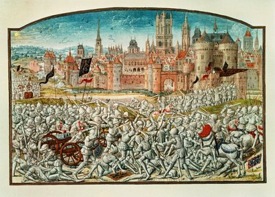 Zwycięstwo mieszkańców Gandawy przed murami Brugii ... autorstwa Jean Froissart