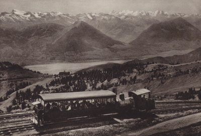 Stacja Bei Rigi Kulm (zdjęcie czarno-białe) autorstwa Jean Gaberell