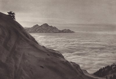 Rigi Kulm, Uber Dem Nebelmeer (zdjęcie czarno-białe) autorstwa Jean Gaberell
