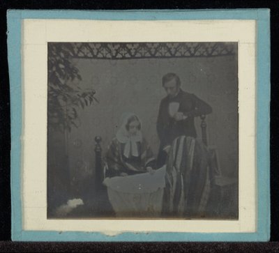 Portret M. i Mme. Eynard przy kołysce autorstwa Jean Gabriel Eynard